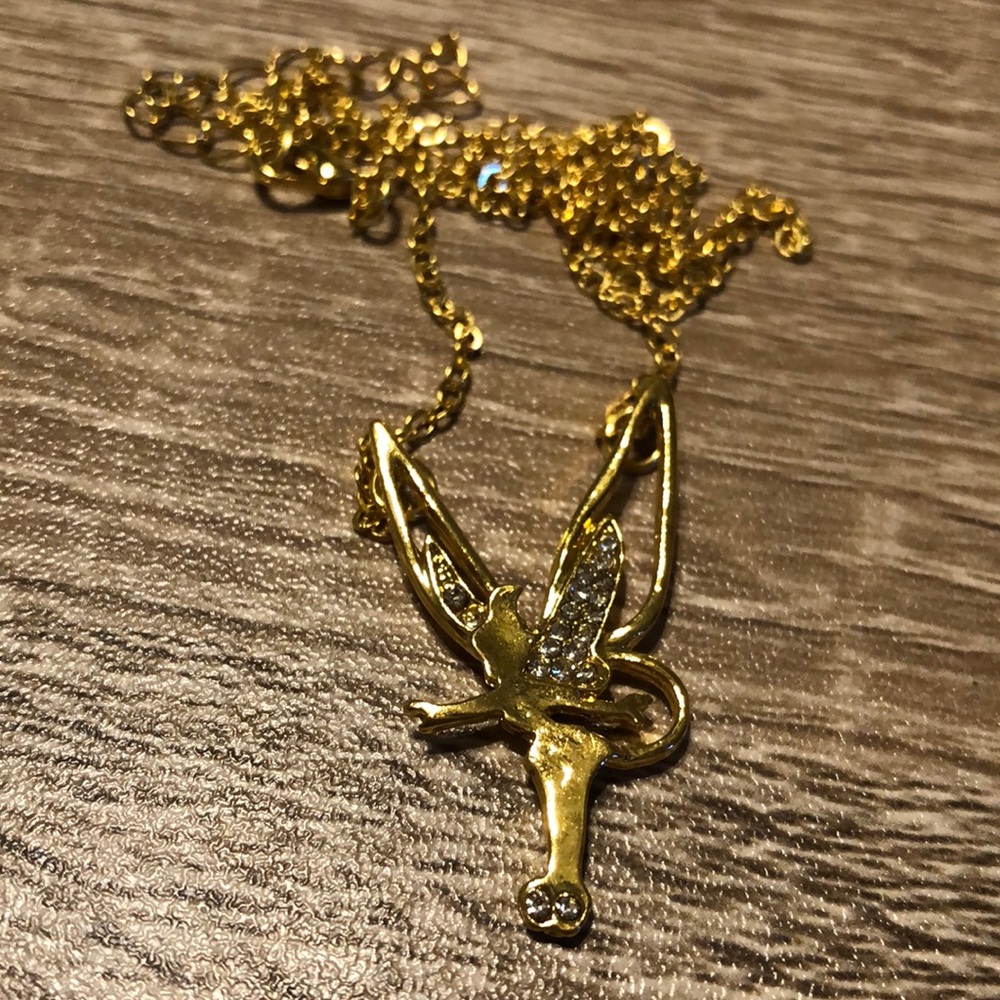 Tinker bell gold necklace